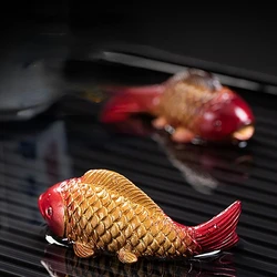 Color Changing Brocade Fish Tea Pet Accessories Chinese Tea Ceremony Decor Home Brocade Fish Mascot End Table Decoration Tea Set
