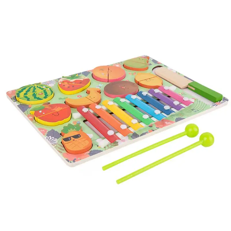 Play Kitchen Accessories Play Food Set With 18PCS Hand-Painted Wooden Pieces Pretend Play Food Sets As Educational Toy For