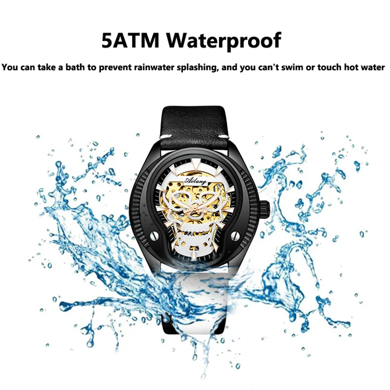 New Skull Luminous Watches Fully Automatic Men Watches Hollowed Fashion Mechanical Watches Luxury Man Watch Reloj Hombre