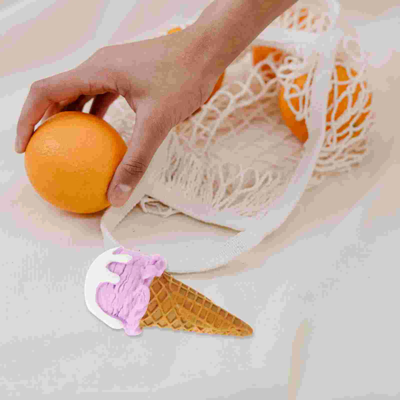 2 Pcs Simulated Ice Cream Mold Simulation Prop Fake Toy Cone Decor Artificial Desserts