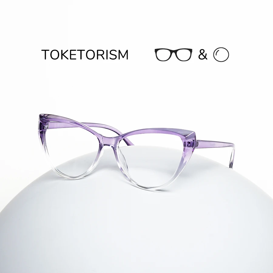 Toketorism New Fashion Gradient Plastic Frame Multifocal Glasses Women's Prescription Eyeglasses