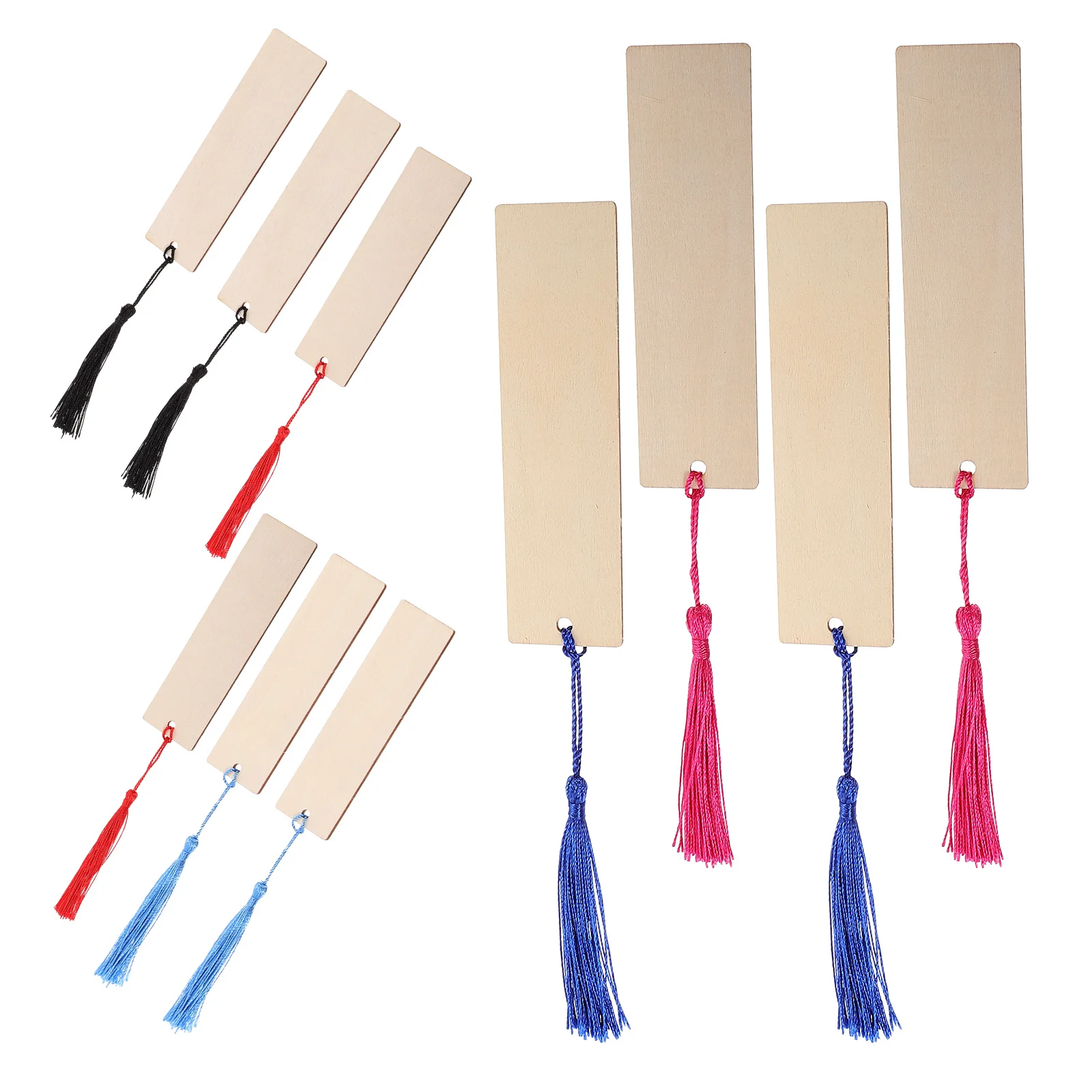 72 Pcs Unfinished Wood Bookmarks With Tassels DIY Personalized Tags For Birthday Celebrations