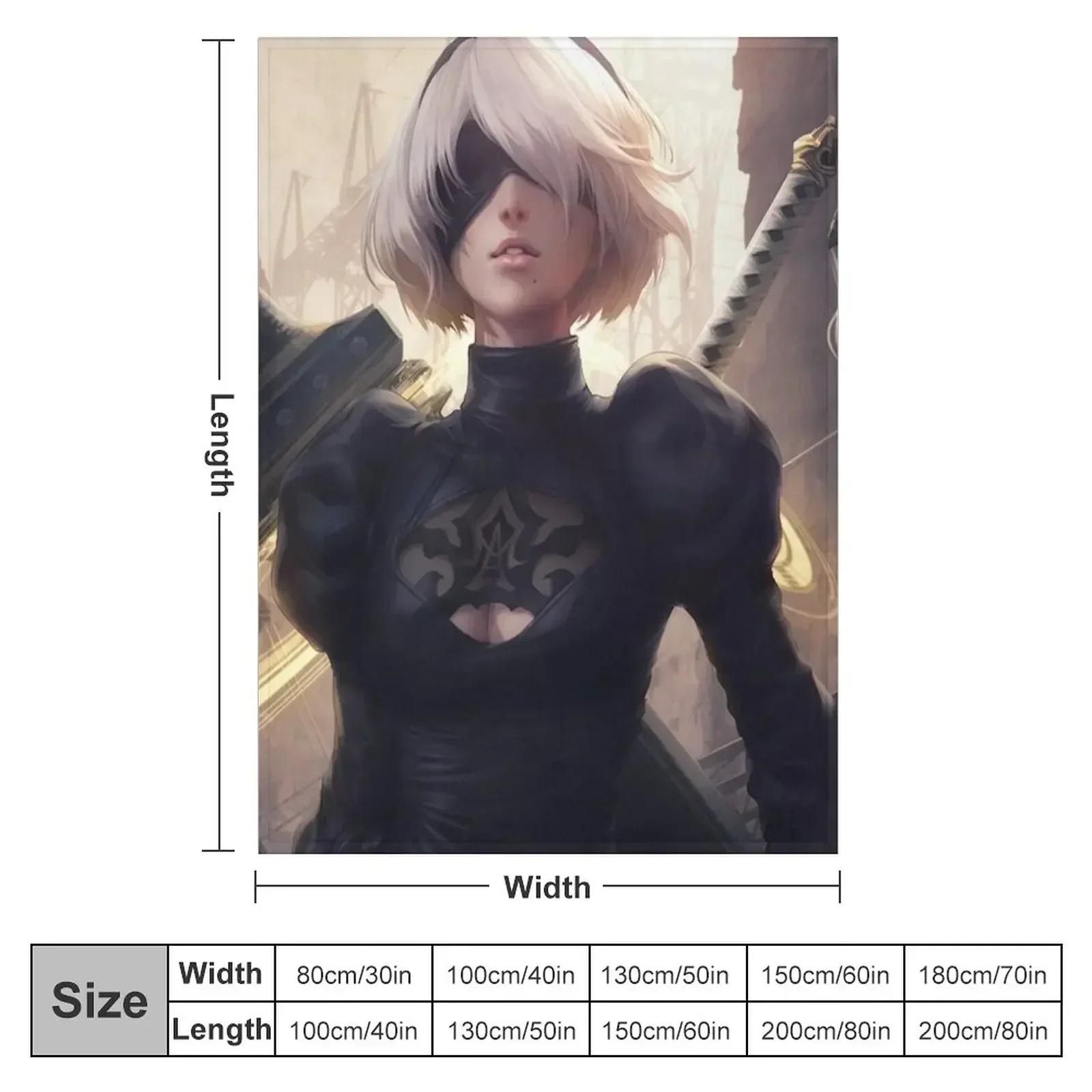 2B NIER AUTOMATA Throw Blanket Hair Soft Plaid Single Bed covers Blankets