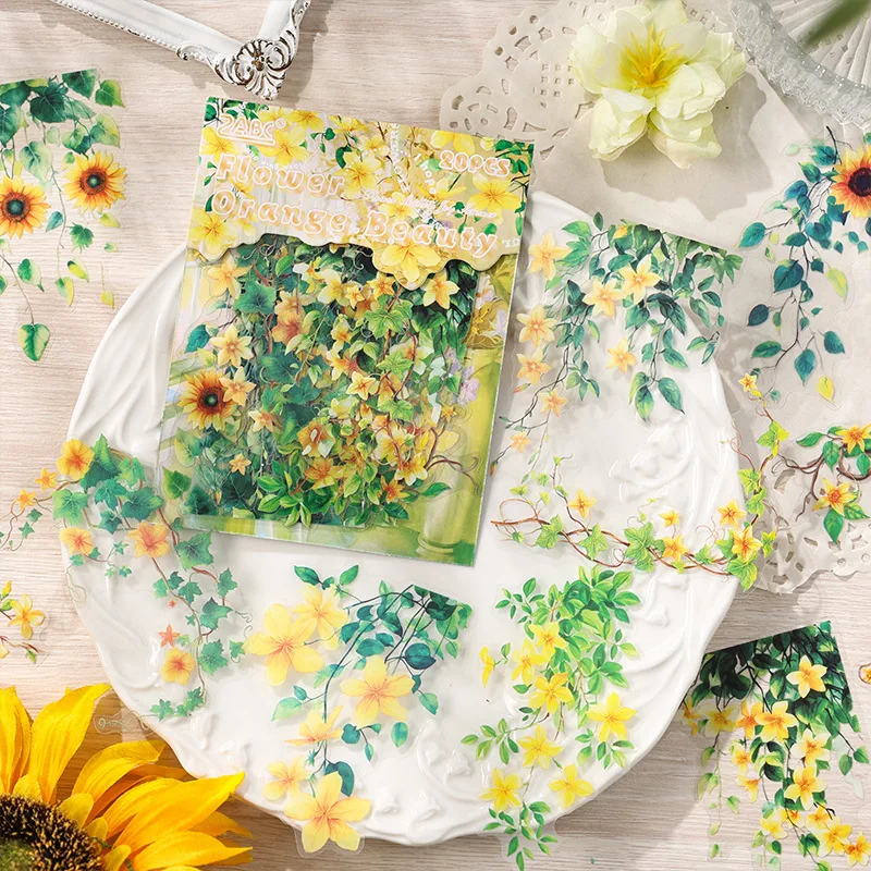 20 Stück INS Pflanze Blumen Aufkleber Pack Kreativität Klebstoff Diy Hand Konto Tagebuch Album Scrapbooking Material