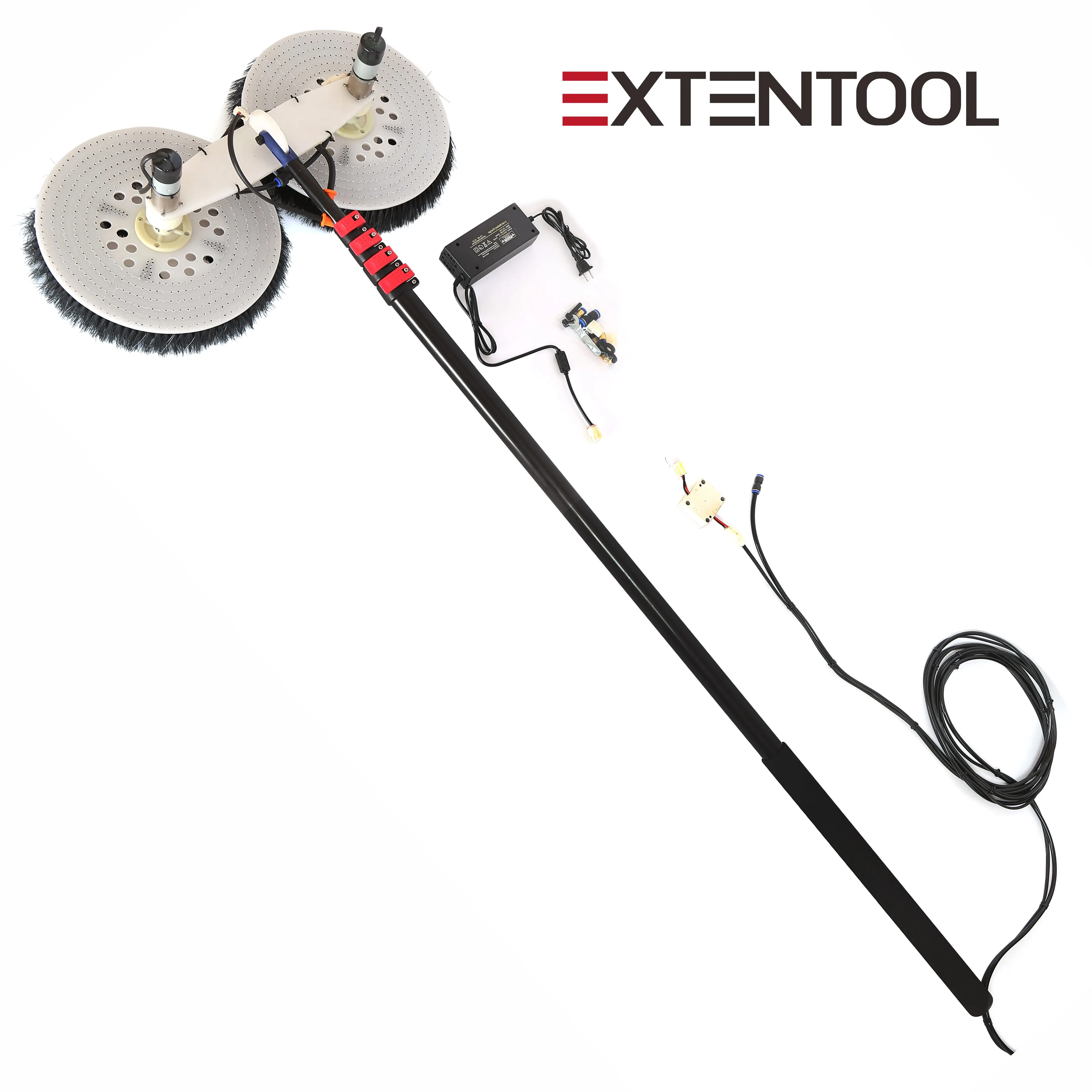 Extentool 3.5m electric solar panel cleaning tools water fed pole photovoltaic solar panel cleaner machine