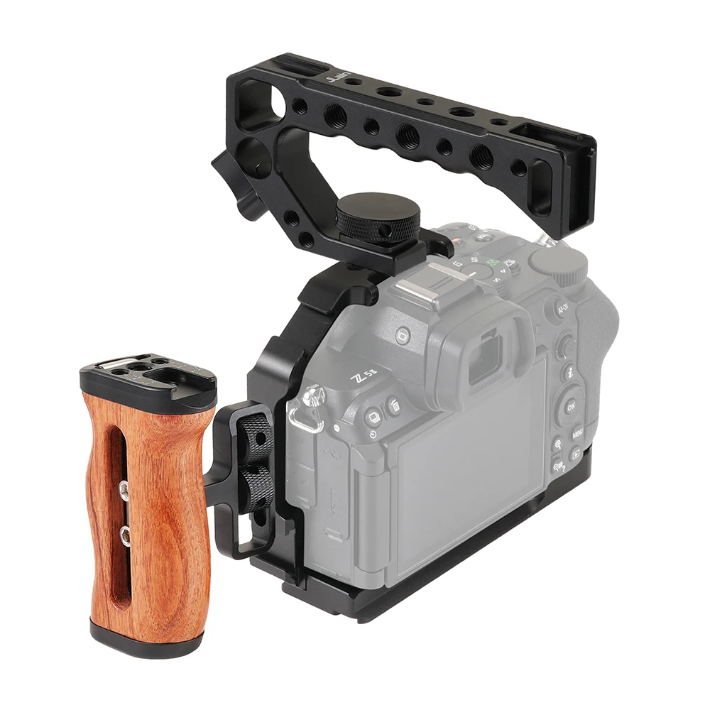 FOTGA Camera Cage For Nikon Z5 II Camera Frame Aluminum Alloy Camera Video Cage with Dual Cold Shoe Mount Numerous Replacement