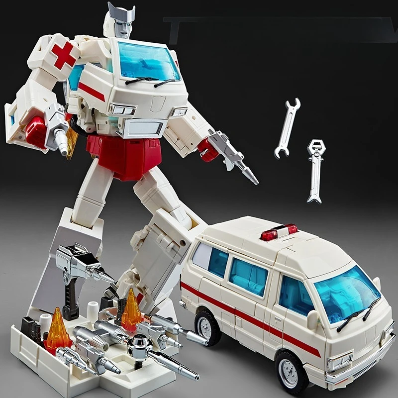 Transformatie KO MP30 Vergrote versie Ambulance Transformatie Speelgoedmodel G1 Filmversie Auto Robot Beeldje