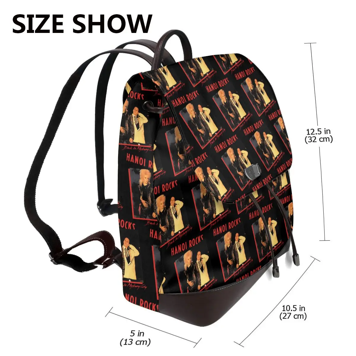 Hanoi Rocks Bookbag School Student Bags Hiking Travel Daypack for Women Fashion Derma Backpack
