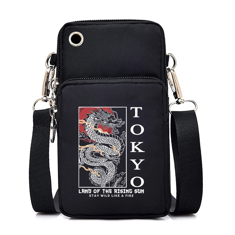 

Fashion Tokyo Mini Phone Bag Vintage Chinese Dragon Harajuku Purse and Handbags Japanese Style Women Men Small Crossbody Bags