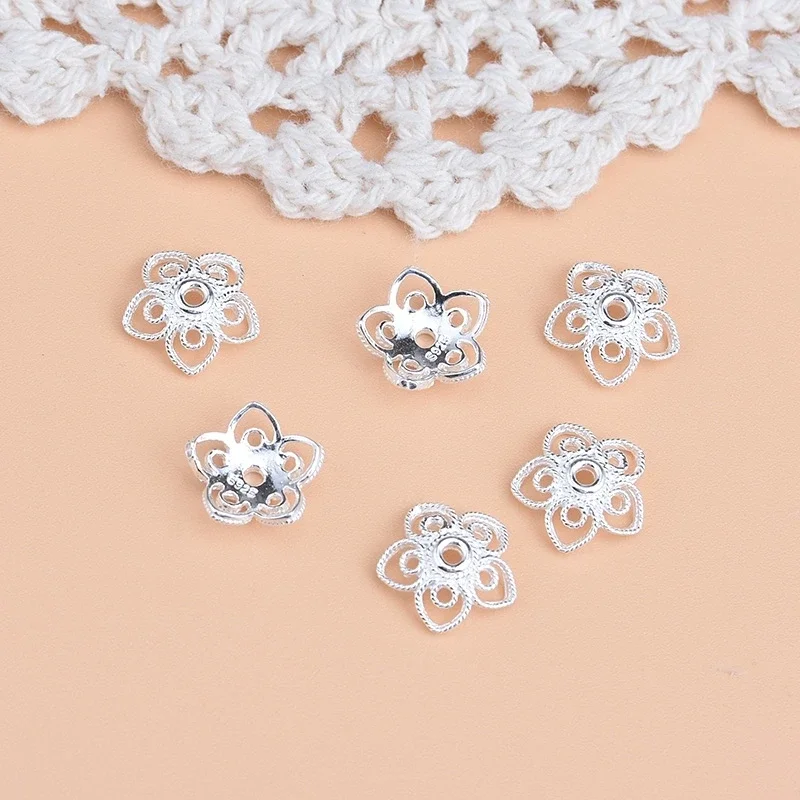 

5PCS 925 sterling silver piece bead spacer Handmade DIY beaded material bracelet jewelry accessories