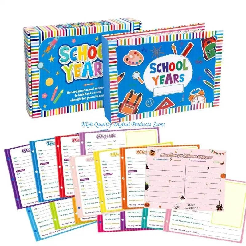 U2JE Elegant Education Scrapbook Memory Book With Multipurpose Design For Storing Photographs Drawing Report Cards And More