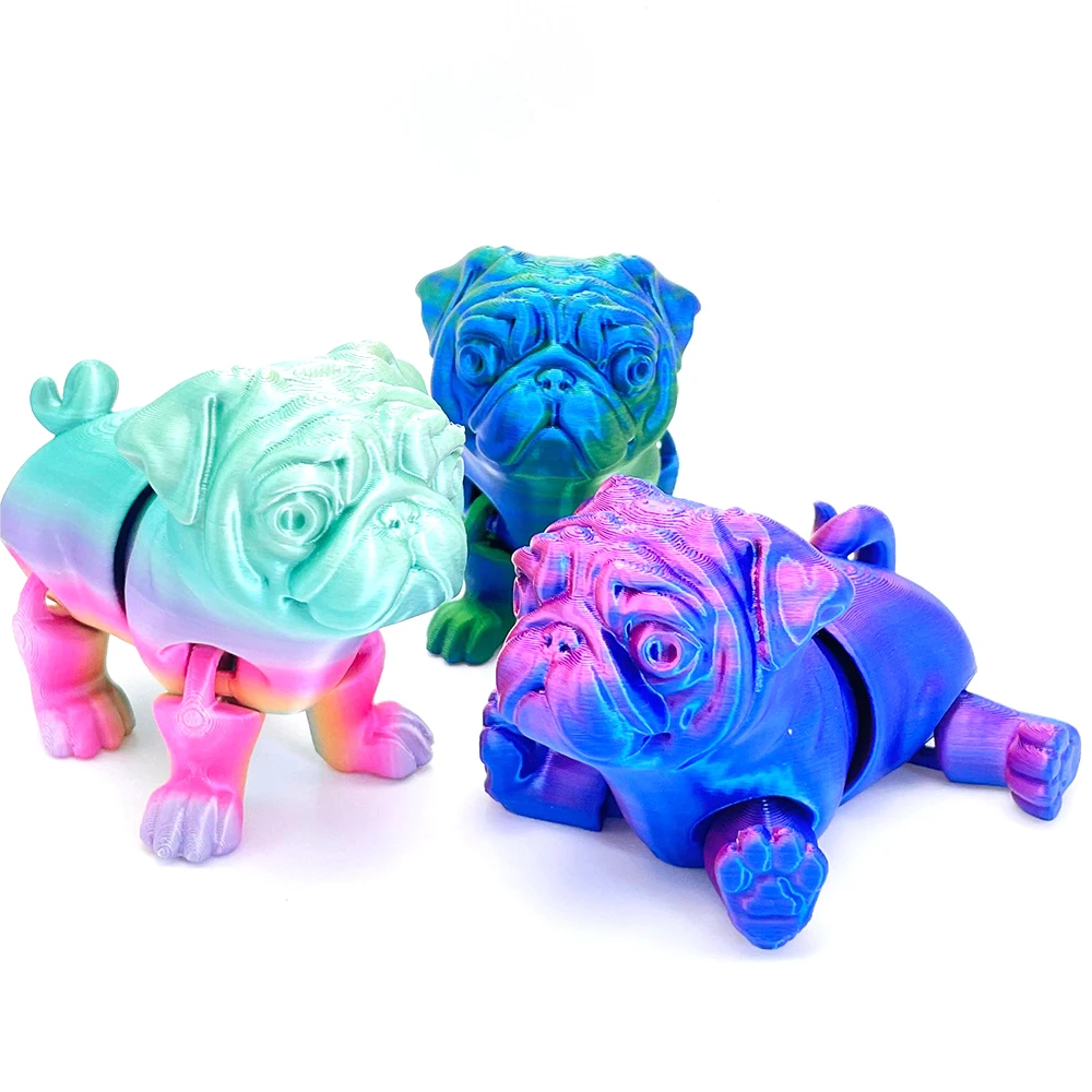 3d Geprint Speelgoed Honden Lakei Model Multi-Jointed Beweegbare Ornament Realistische Dieren Figuren Decoratieve Desktop Creatieve Nieuwigheid