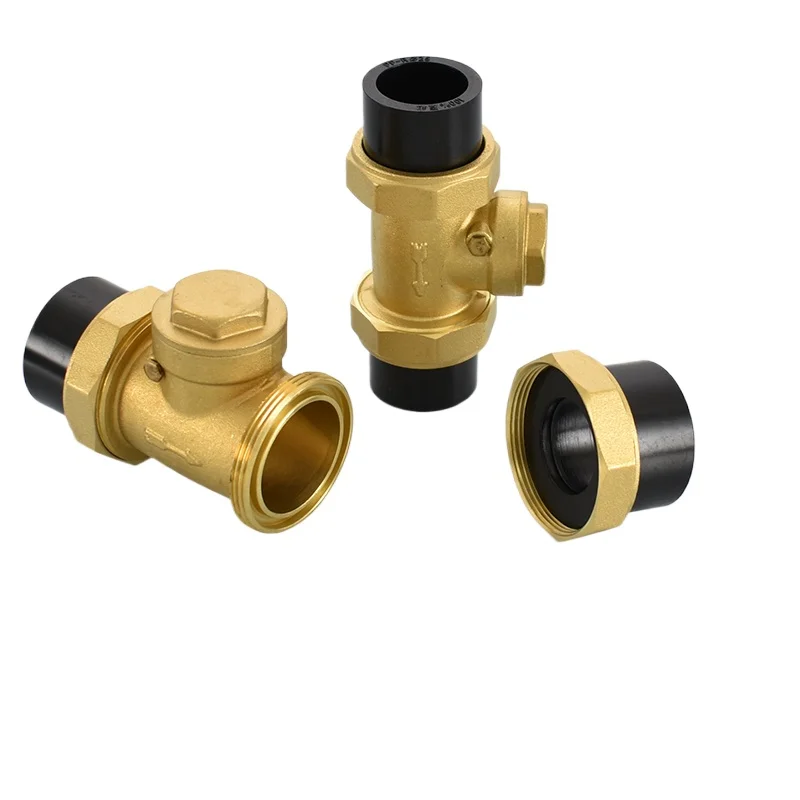 1PCS Copper 20 25 32pe Hot Melt Horizontal Check Valve 40 50 63 Brass Main Body Anti-Backflow Waterproof