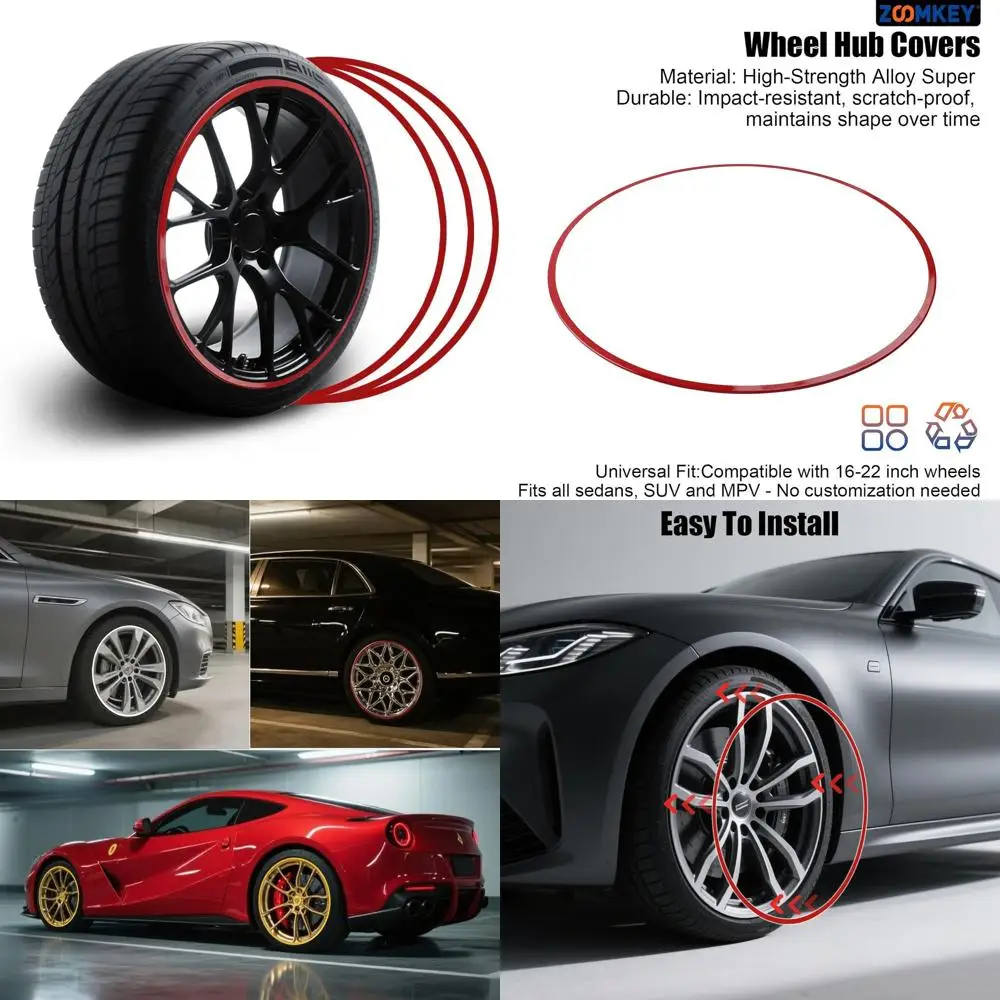 

Rim Protector for Car Wheels - Set of 4 Automotive Alloy Wheel Rim Edge Protectors - Suitable for All Vehicles, Including Tesla