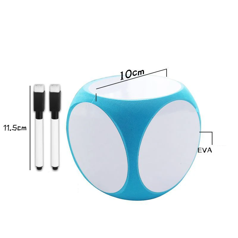 4x4 Inch Dry Erase Cube Multipurpose White Boards Dice Cube Educational Dice Write on Wipe Off Dry Erase Block Cube Dice