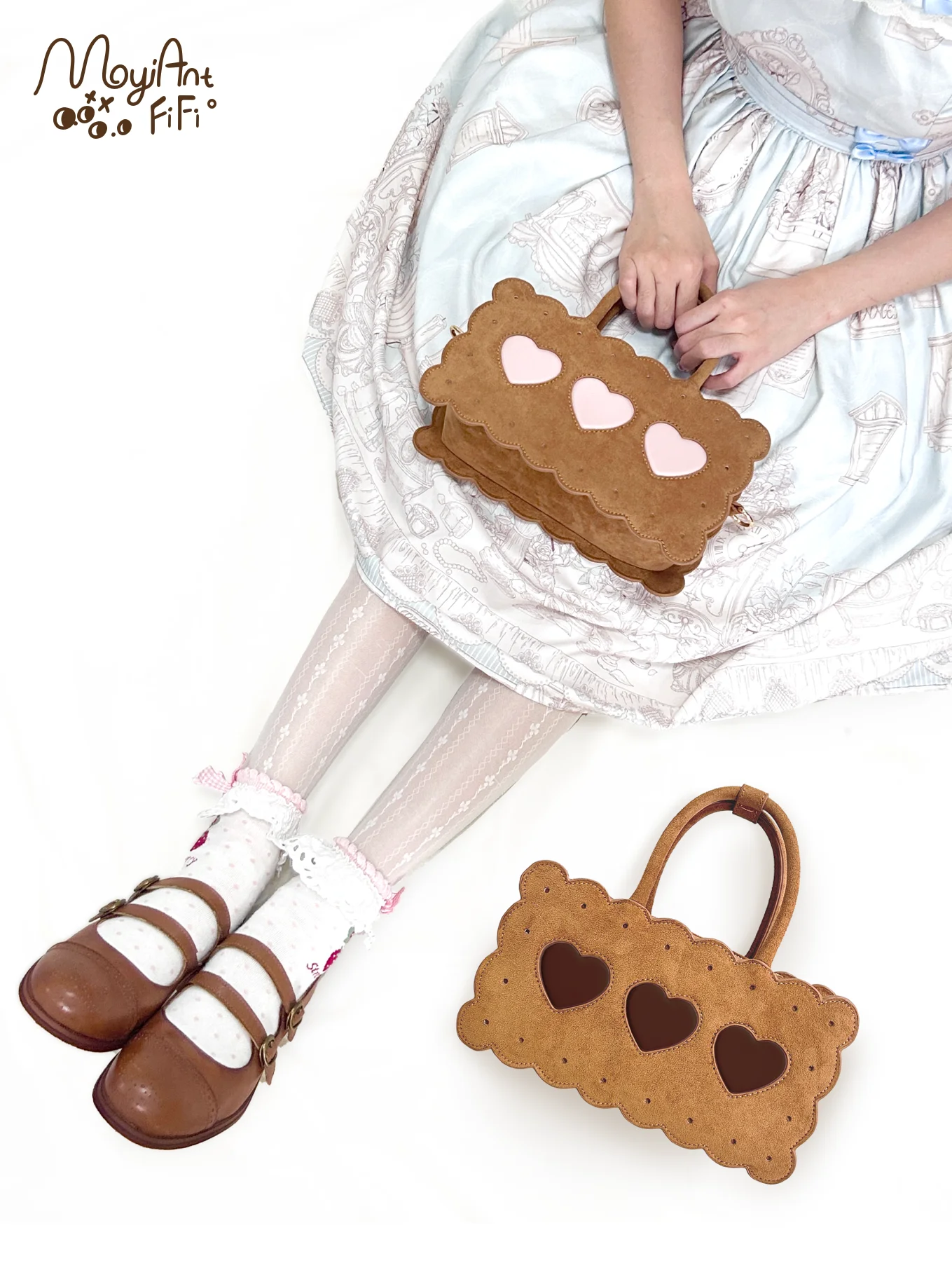 Japanese Sweet and Cute Chocolate Lolita Love Cookie Story Cookie Handbag Soft Girl Kawaii Lo Shoulder Messenger Bags for Women