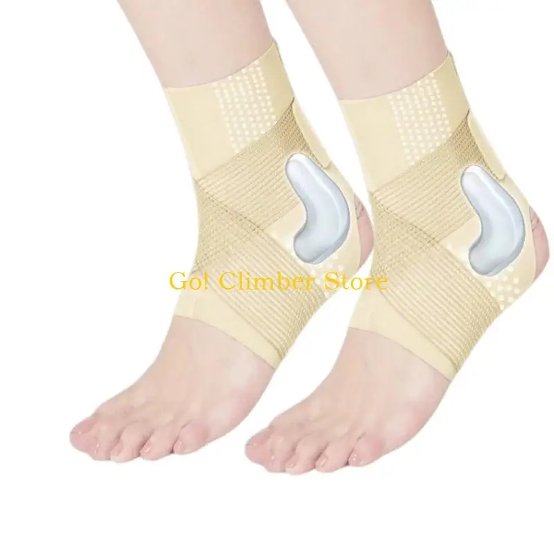Q84C Sports Ankle Support Sleeve with Adjustable Surrounding Band and Dotted Heel Sections for Running and Strength Training