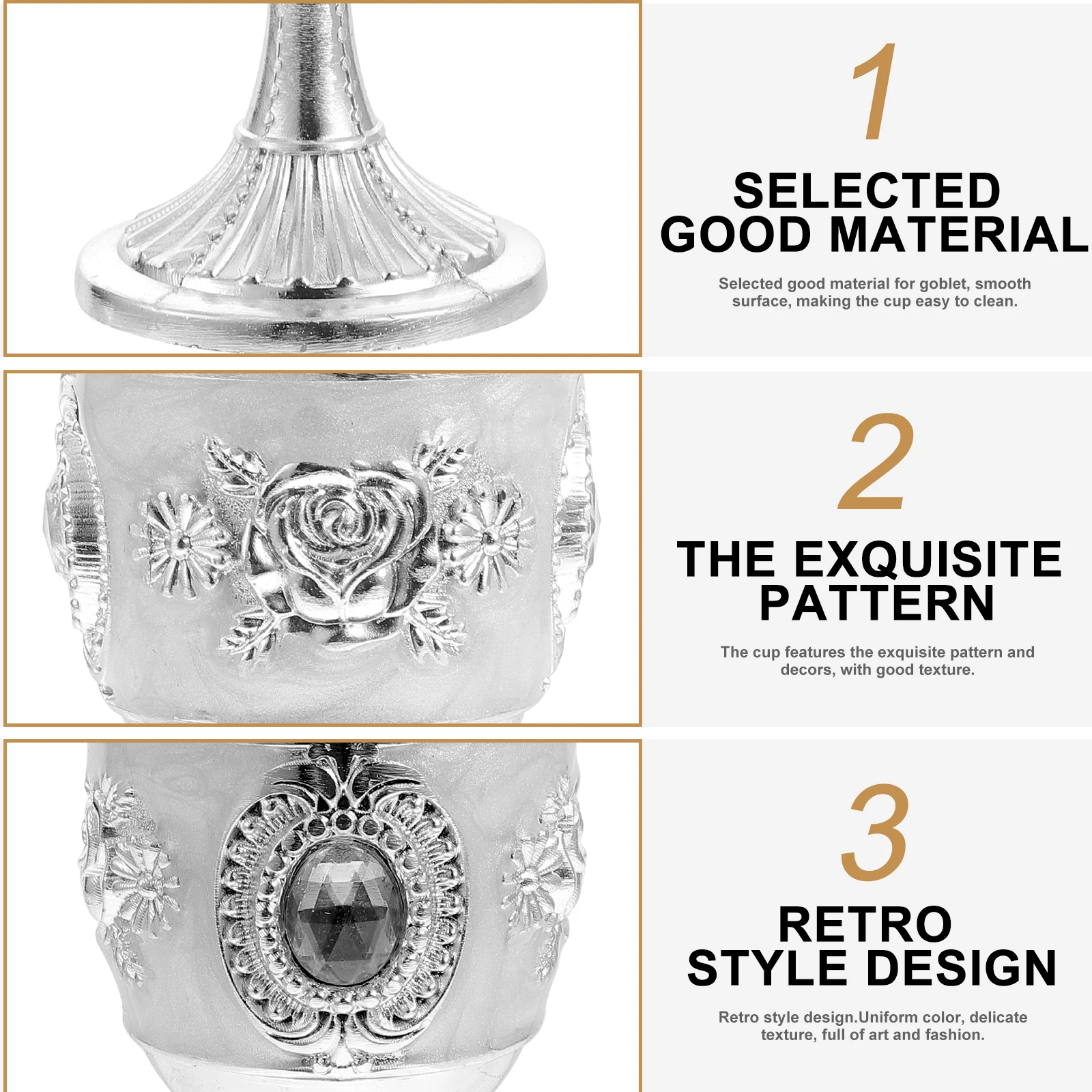 

Retro Small Goblet Premium Material Exquisite Design Smooth Surface Wine Cup Home Bar Restaurant Retro Goblet