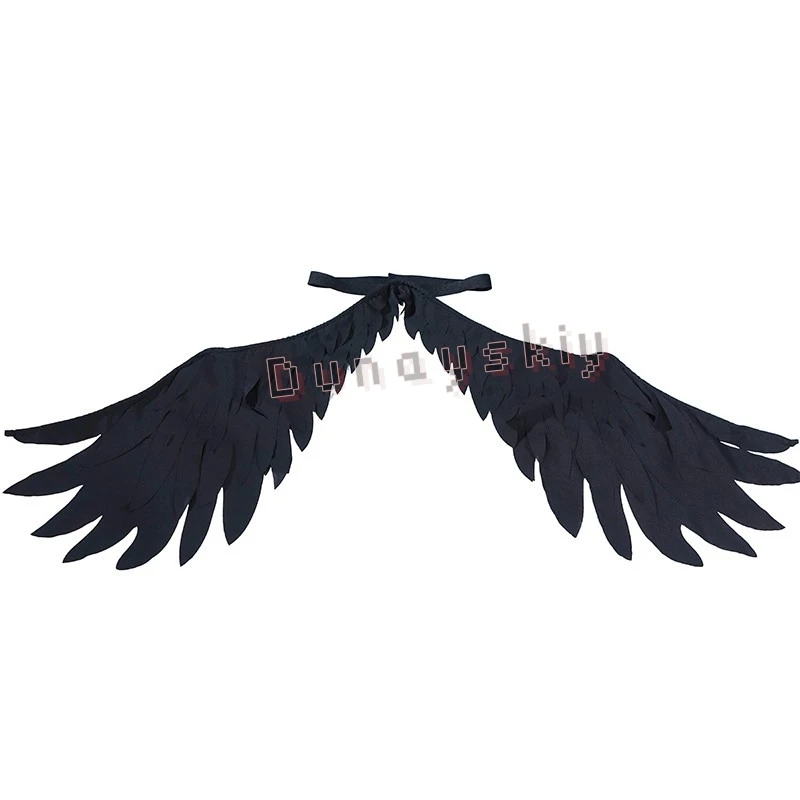 OVERLORD Albedo Gothic Angel Nurse Cosplay Costume Mini Dress With Black Dark Wings Accessory Women Halloween Party Dress Unifor view 6