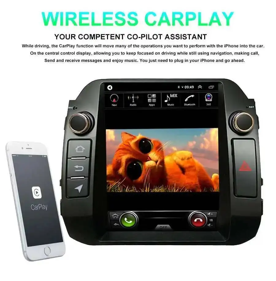 مشغل فيديو للوسائط المتعددة للسيارة 256 جيجابايت لكيا سبورتاج 2014 Carplay أندرويد 15 BT نظام تحديد المواقع 9.5 بوصة شاشة نافريدر Qled وحدة رأس 2din #1