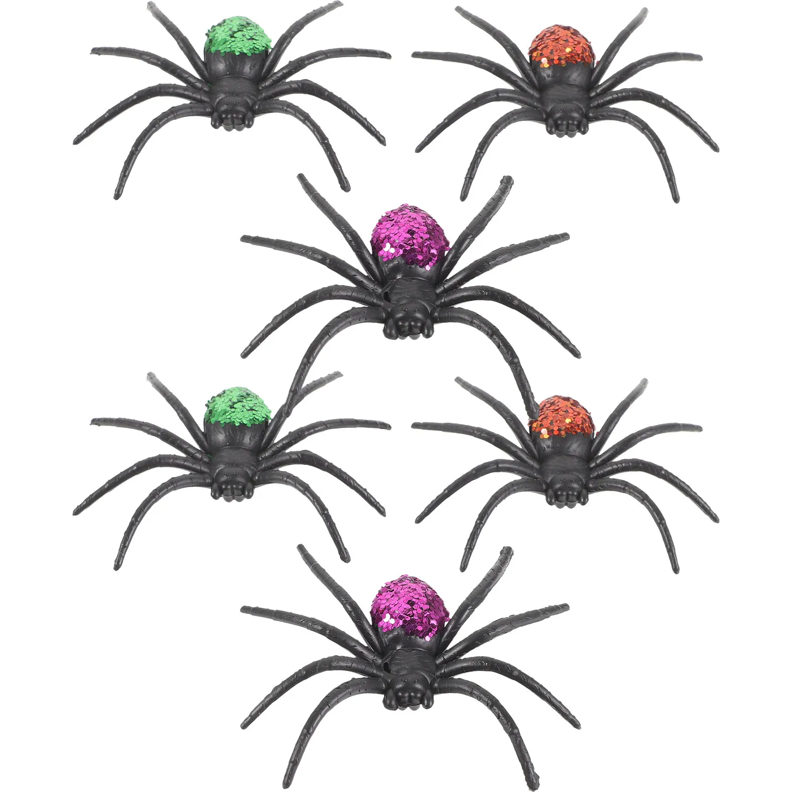 

6Pcs Realistic Plastic Halloween Spiders Decorative Simulation Creepy Plastic Spiders for Party Halloween Carnival Prank Decor