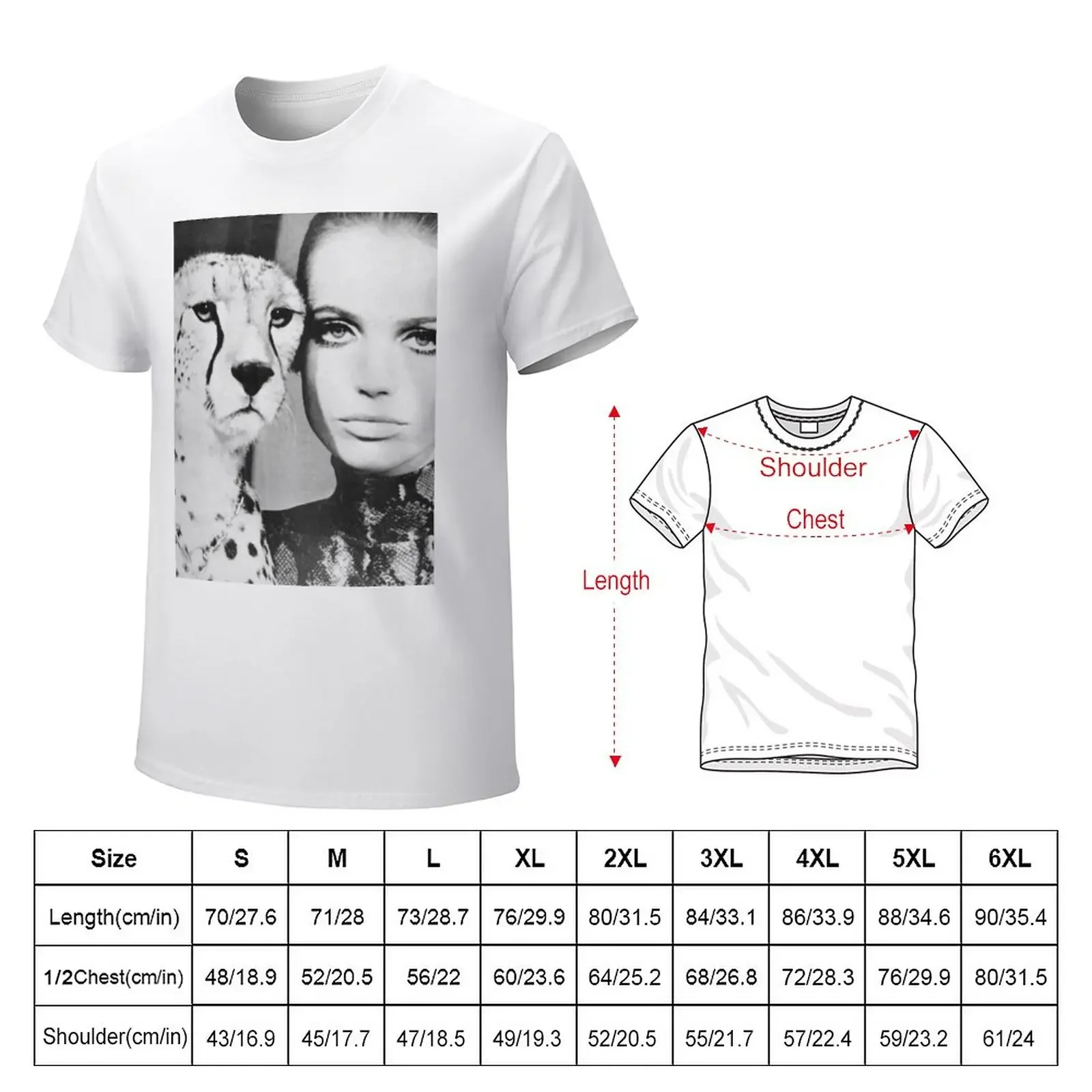 Veruschka : Cheetah I T-Shirt graphics summer clothes oversized summer tops mens t shirt