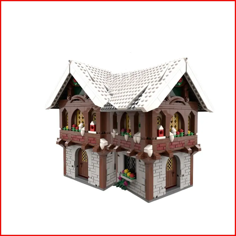

New product, in stock: MOC 961-piece medieval winter house building block set, a small-particle assembly toy, educational model,