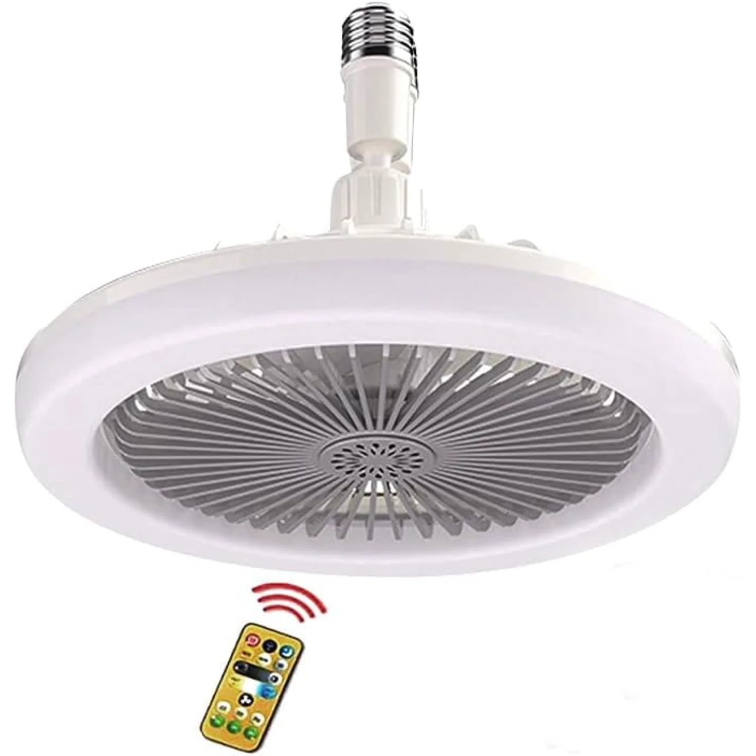 Silent Socket Fan Light - Screw in Ceiling Fan Light Socket, LED Bulb Fan, Ceiling Fan Light with Light and Remote Control, Suit