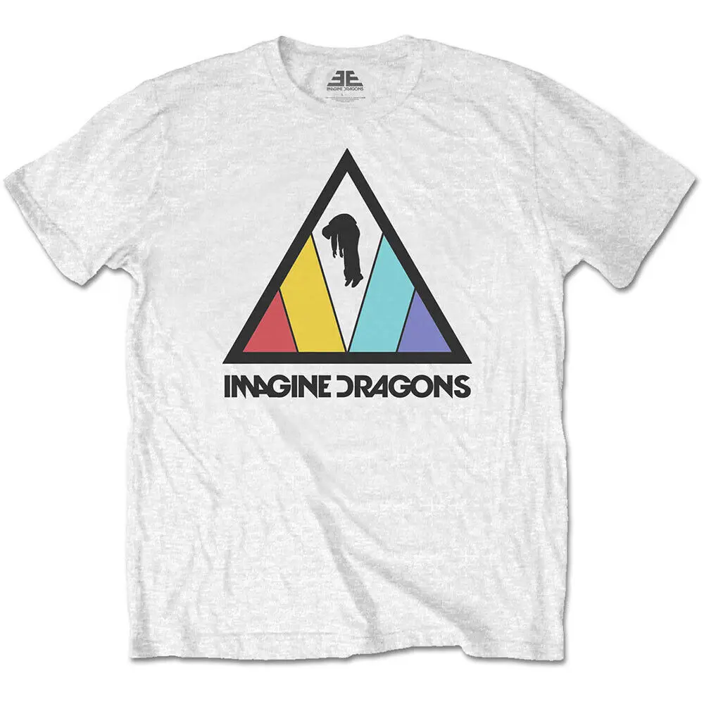 Men's Imagine Dragons Triangle Logo T shirt XX Large White