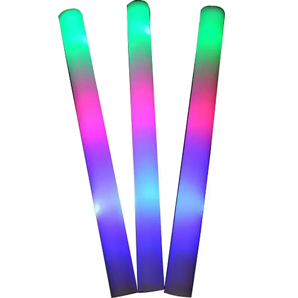 YMCtoys-LED Light Up Foam Sticks, Three Modes, Color Changing, Glow Party Supplies for Halloween, Raves