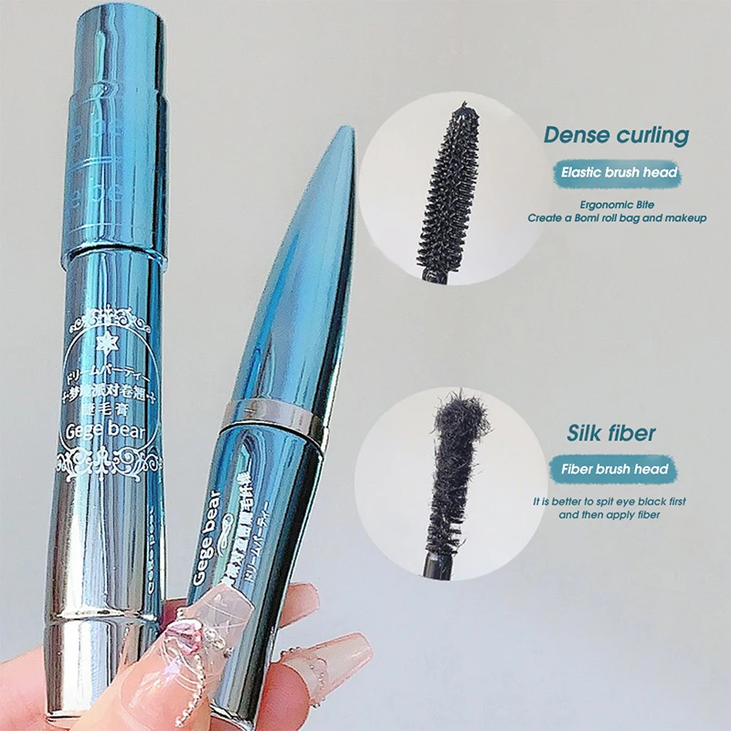 علبة الماسكارا ذات قاعدة من الألياف مقاومة للماء، رفيعة وطويلة، ليس من السهل تلطيخ وتطويلها وتجعيد الشعر الطبيعي الطويل