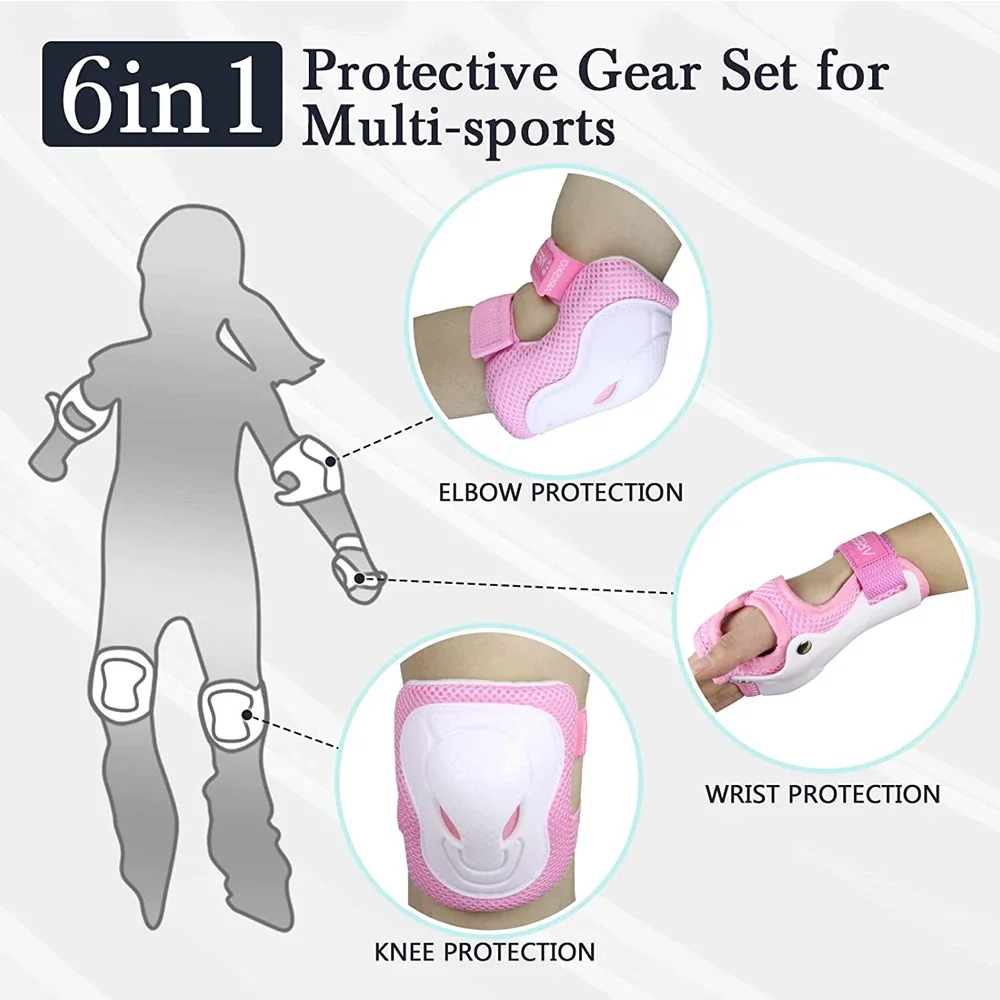 Kids/Youth Protective Gear Set, Kids Knee Pads and Elbow Pads Wrist Guard Protector for Scooter, Skateboard, Cycling, Bicycle