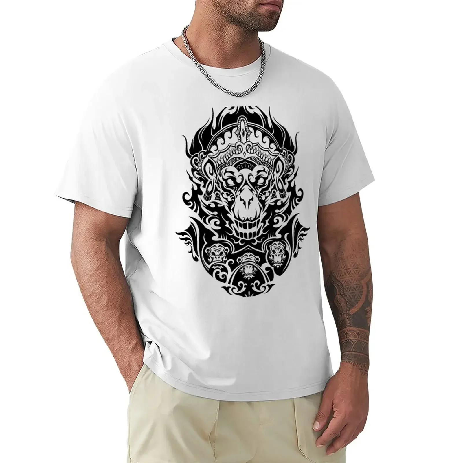 Hanuman T-Shirt aesthetic clothes plus sizes hippie clothes mens plain t shirts