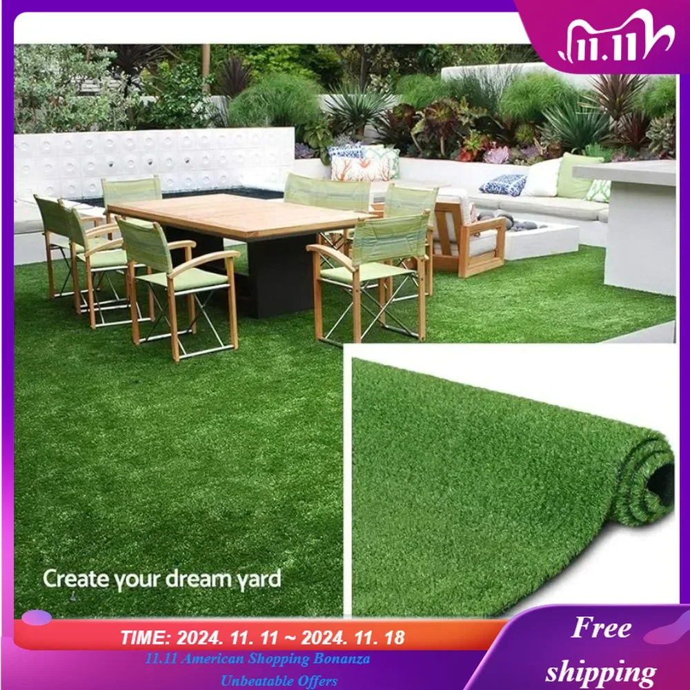 Artificial Grass Mat, Artificial Grass Landscape for Decoration, Artificial Turf for Dogs with Drainage Holes