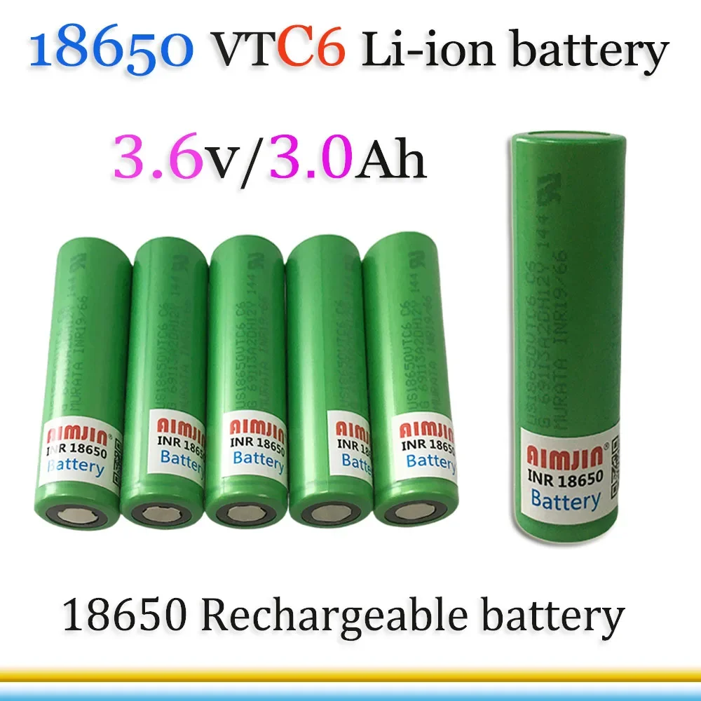 

New original 18650 VTC6 3.6V 3000mAh battery For Us 18650 30A toys tools flashlight battery