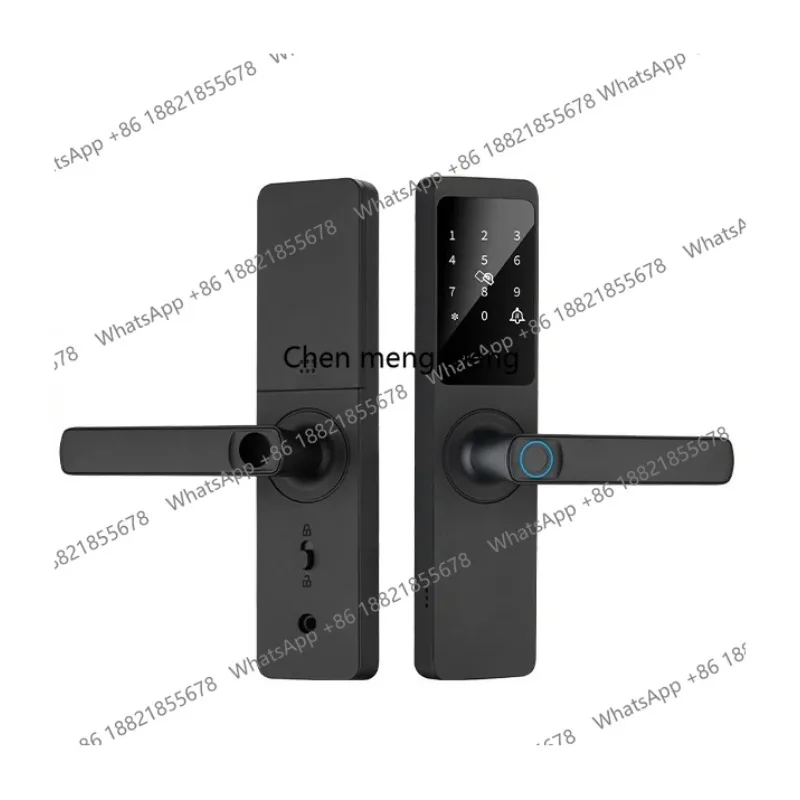 Door Lock Indoor Password Fingerprint Remote Unlock Keycard Tamper Alarm Battery Powered