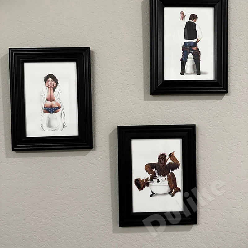 حروب الفضاء الحمام طباعة لوك سكاي ووكر يودا المشارك التبرز ماندالوريان العاصفة جندي Chewbacca قماش اللوحة ديكور المرحاض