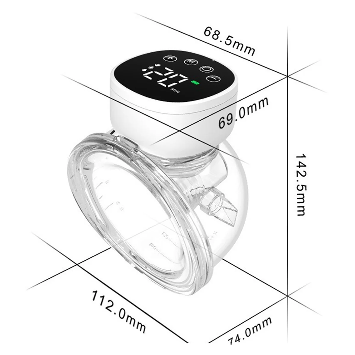 サイレント搾乳器-ウェアラブル搾乳器-痛みのない搾乳器-全自動搾乳器-電動家庭用搾乳器-ブラック