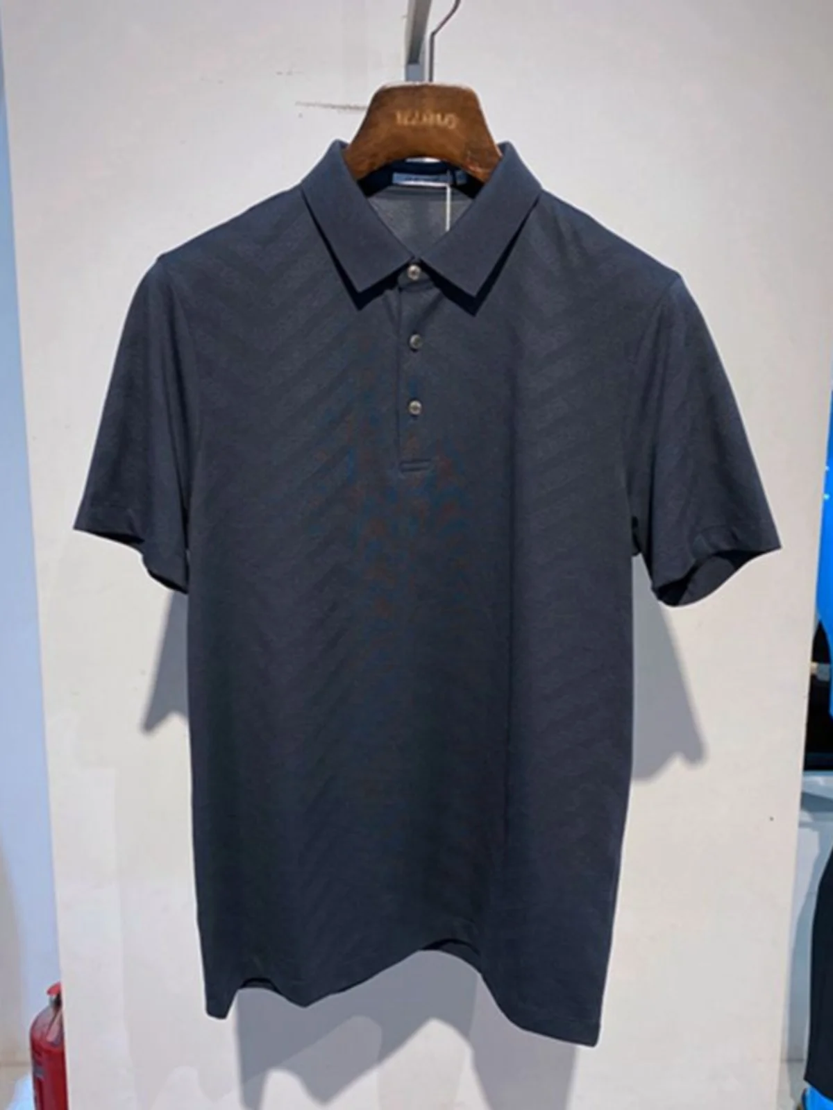 

Summer New Arrival Men's ort Sve T-irt Thin Elastic Cool Feeling Casual Versatile Blue ey Collared Busin Casual