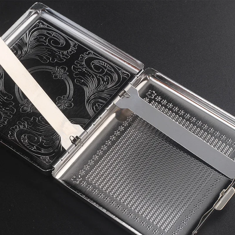 Metal Cigarette Case 20pcs Cigarettes Cases Cigarette Box Stainless Steel Tobacco Holder Cigarette Boxes Storage Container Tools