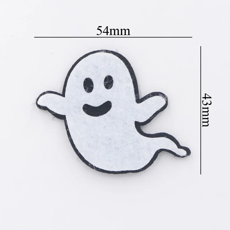 10Pcs Lovely Hallowmas Ghost Appliques Non-woven Fabric Padded Felt Patches for Halloween costumes Props Decor Accessories