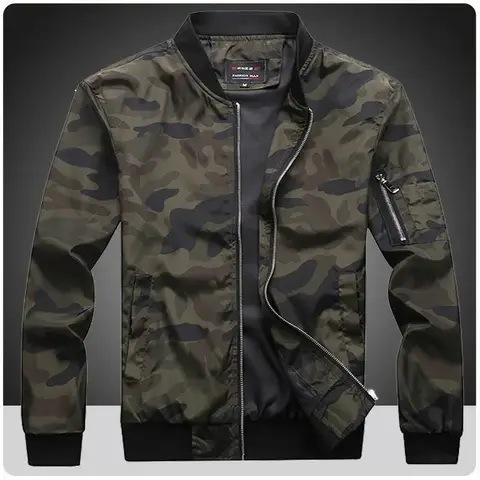 Spring Fall Motorcycle Bomber Jacket Men Retro Pilot Military Camouflage Coat Casual Baseball Jackets Varsity Jackets Streetwear
