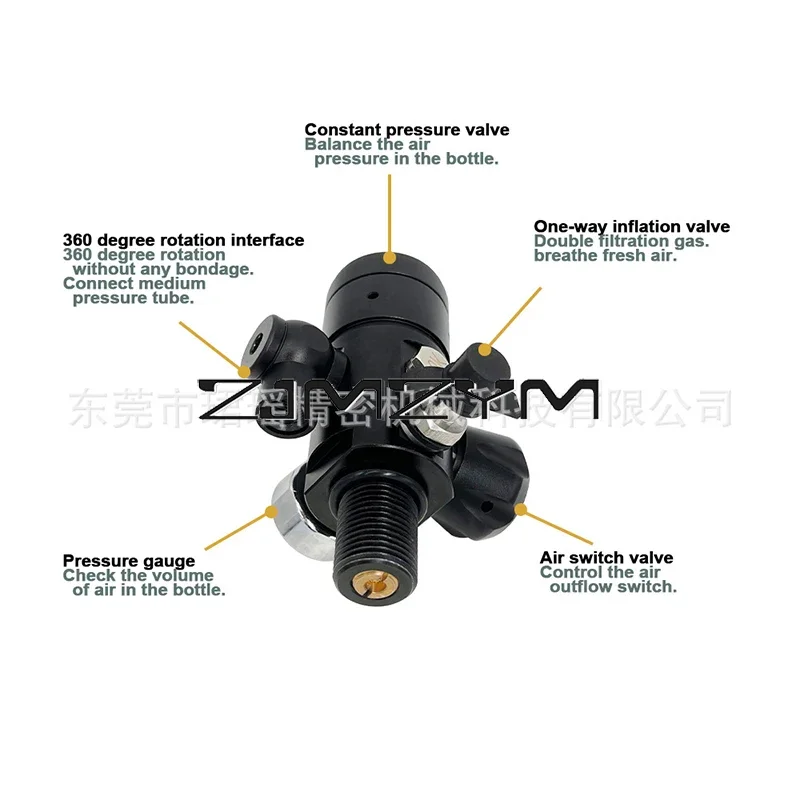 Imagem -03 - Válvula Redutora de Pressão para Mergulho Adaptador Multifuncional Resistente para Equipamentos de Mergulho Acessórios Esportivos ao ar Livre