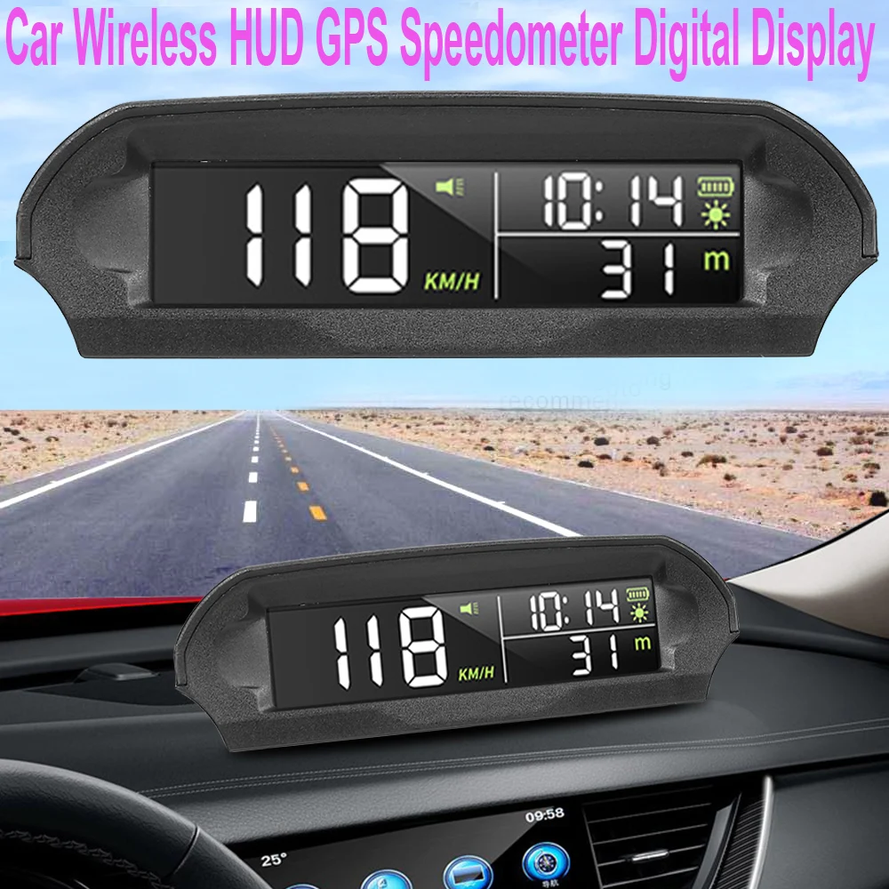 

free ship Wireless Car HUD Universal GPS Speedometer OBD2 HUD with Solar Charged Car Head Up Display Car Head Up Display Digital