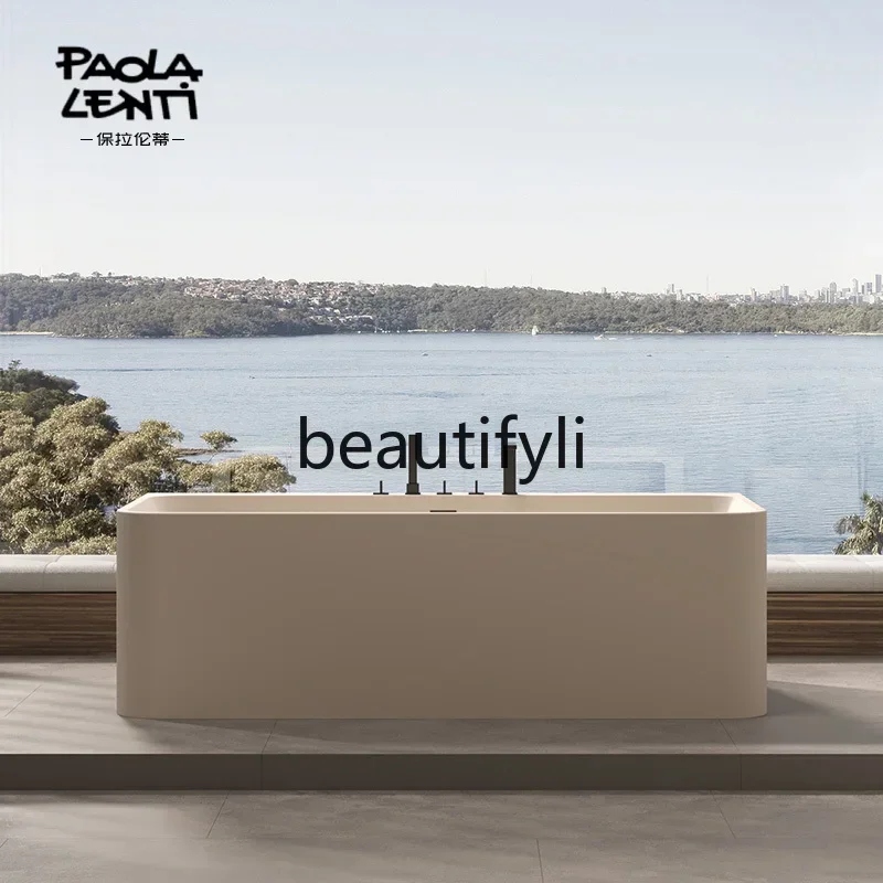 

ss25 Hotel B & B Home Double Bathtub Matte Rectangle Integrated Qimei Stone Bathtub