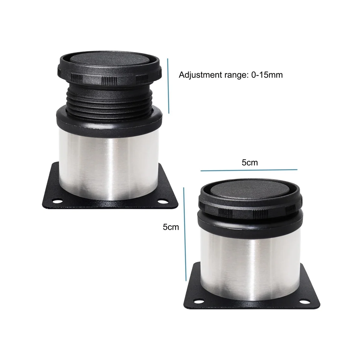 Herrajes de acero inoxidable para TV, patas ajustables redondas para muebles, sofá, escritorio, casa, gabinete, mesa, pie de cama, 8 piezas