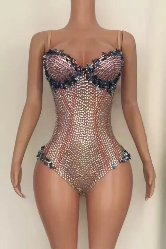 NONE Fringe Rhinestone Performance Bodysuit 3