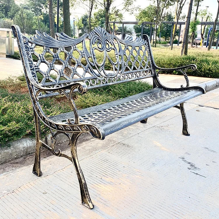 

Hot Sales Cast Iron Outdoor Park Street Bench Seat Durable Metal Garden Bench