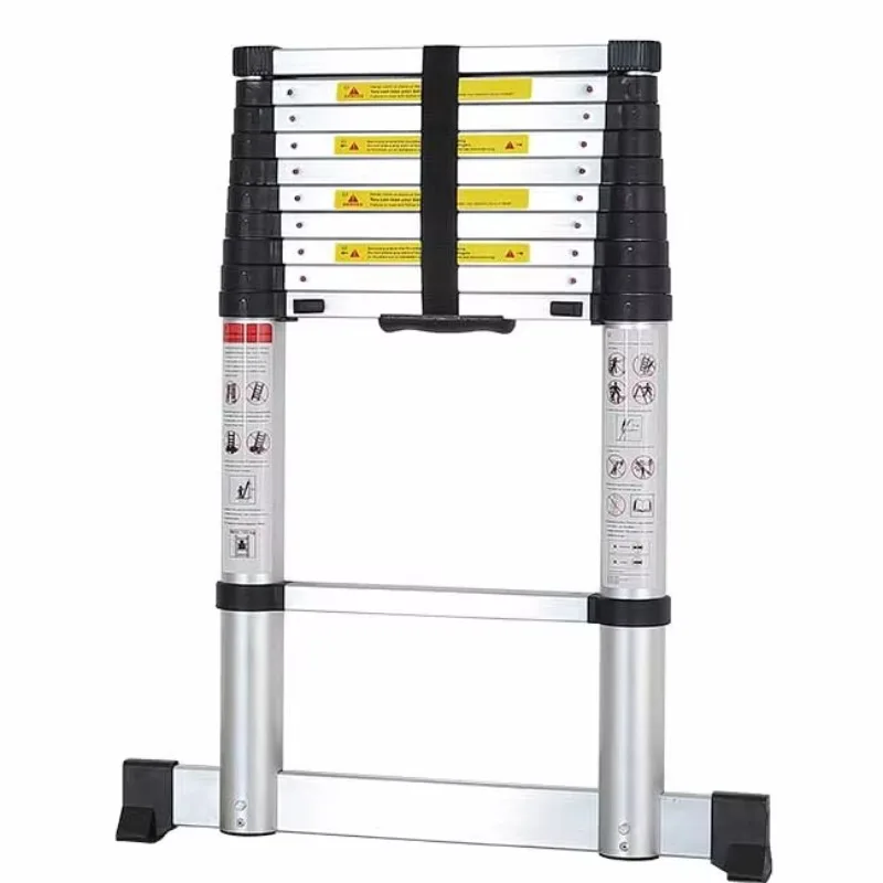 

12.5ft 3.8M EN131 Certified Aluminum Telescopic Ladder Adjustable Steps 330Lbs Load for Home Decoration Work