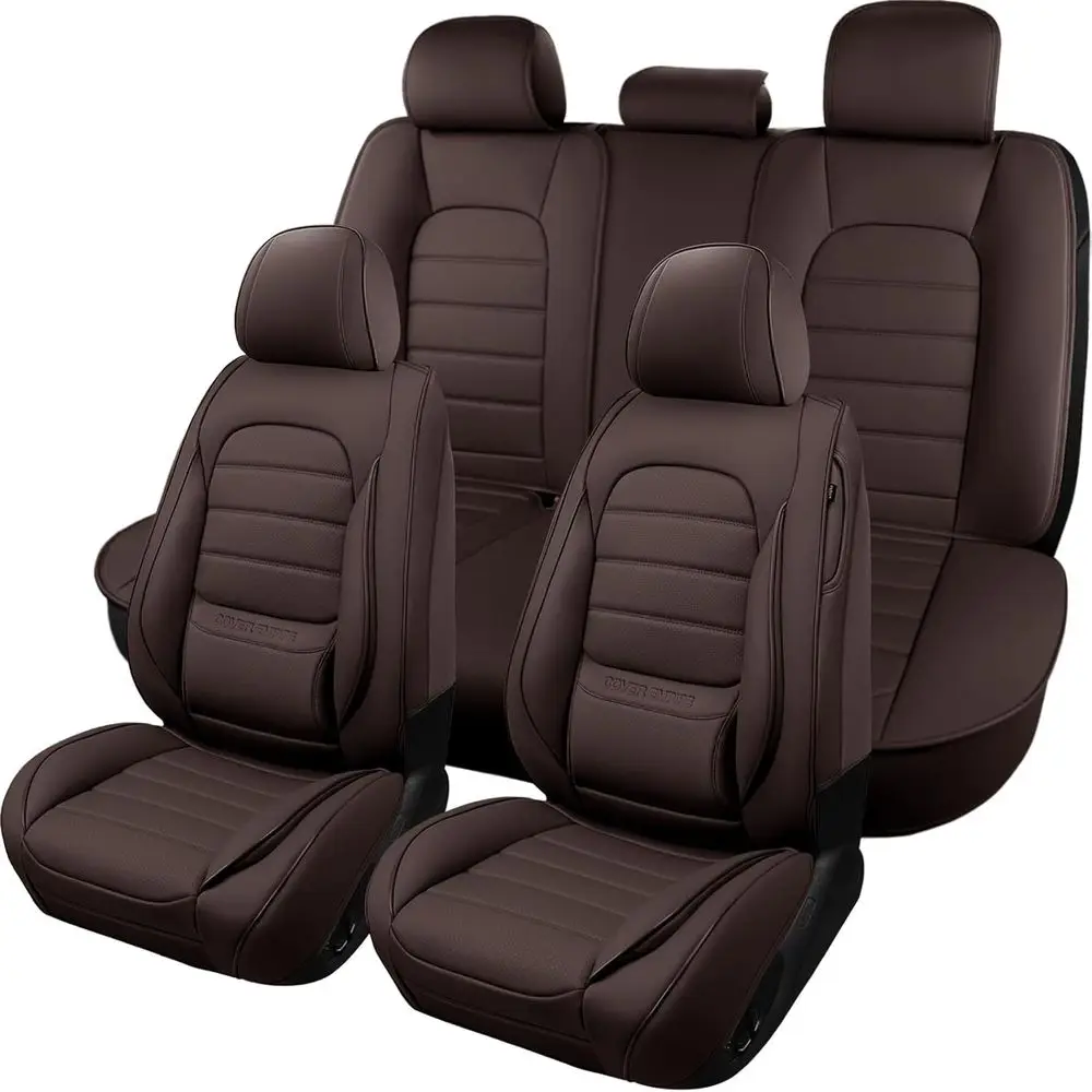 Universal Leather Seat Covers for Cars, SUVs, and Trucks: Waterproof, Comfortable, 5-Seat Set